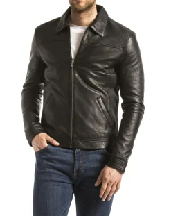 Veste en Cuir Mekong noire-Blue Wellford Outlet