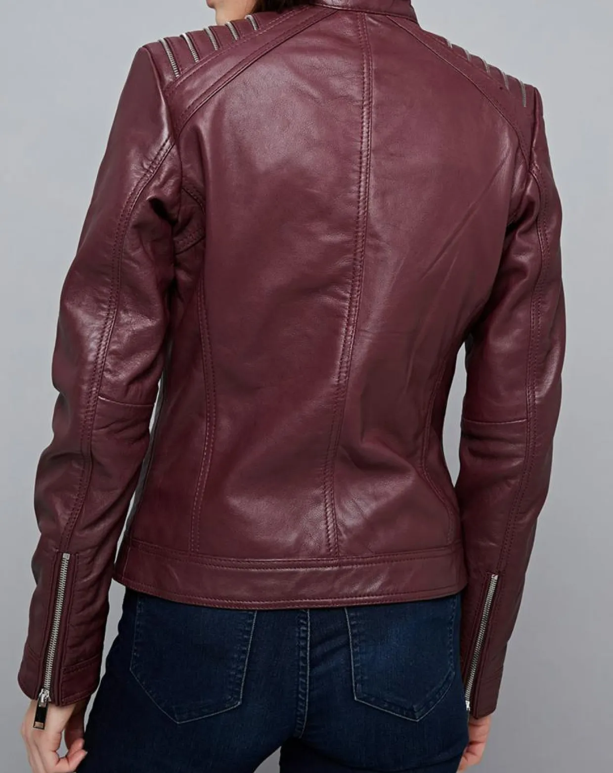Femme Chyston Vestes, Blousons^Veste en Cuir Mercedes bordeaux