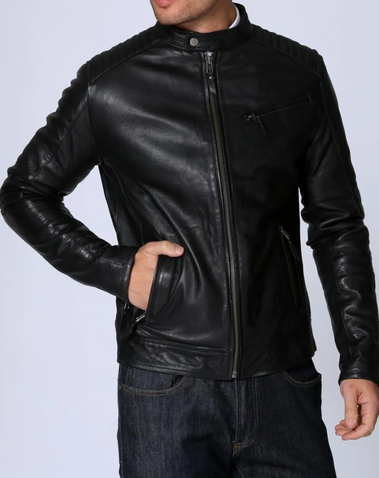 Veste en Cuir michael noire-Chyston Sale