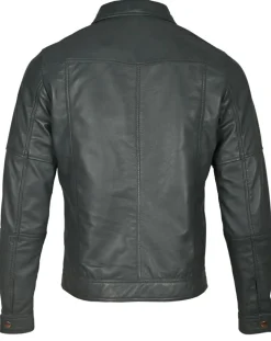 Veste en Cuir Micky gris foncé-Blue Wellford Online