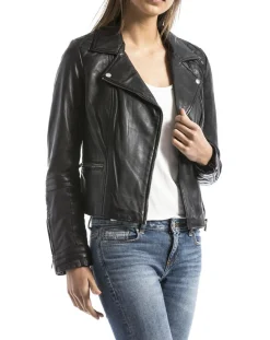 Femme Blue Wellford Vestes, Blousons^Veste en Cuir Nile noire