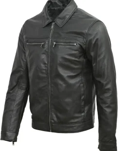 Homme Chyston Vestes, Blousons^Veste en Cuir Niort noire