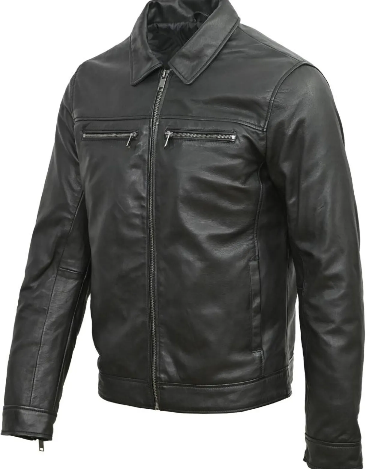 Homme Chyston Vestes, Blousons^Veste en Cuir Niort noire