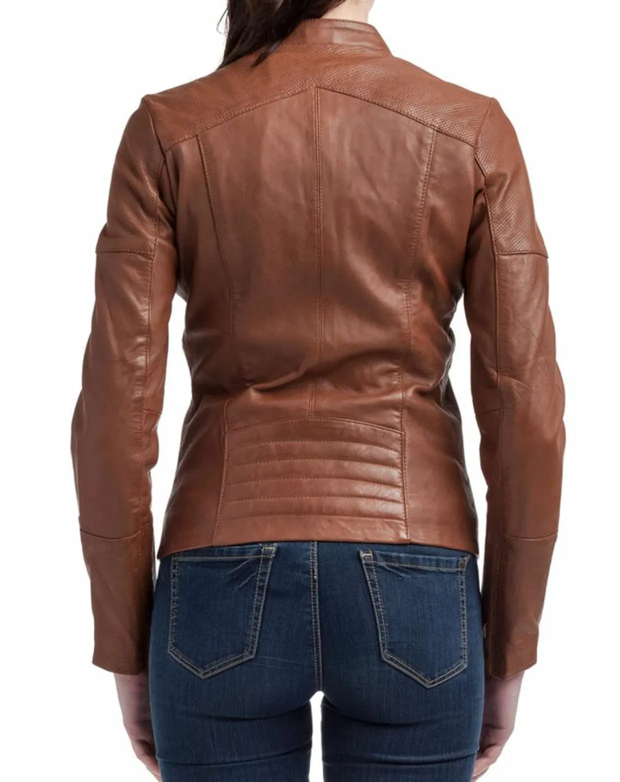 Veste en Cuir Nova cognac-Blue Wellford Best