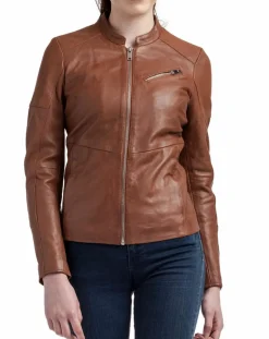 Veste en Cuir Nova cognac-Blue Wellford Best
