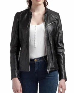 Femme Blue Wellford Vestes, Blousons^Veste en Cuir Nova noire