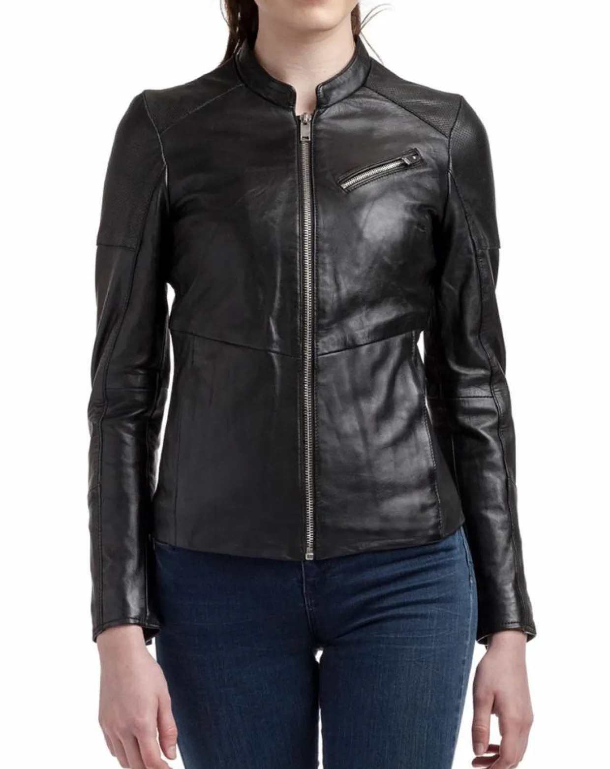 Femme Blue Wellford Vestes, Blousons^Veste en Cuir Nova noire