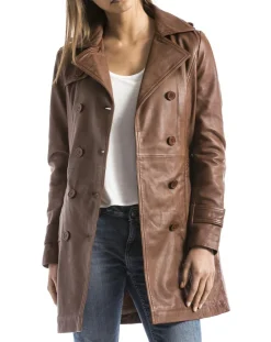 Veste en Cuir Oka cognac-Blue Wellford Outlet