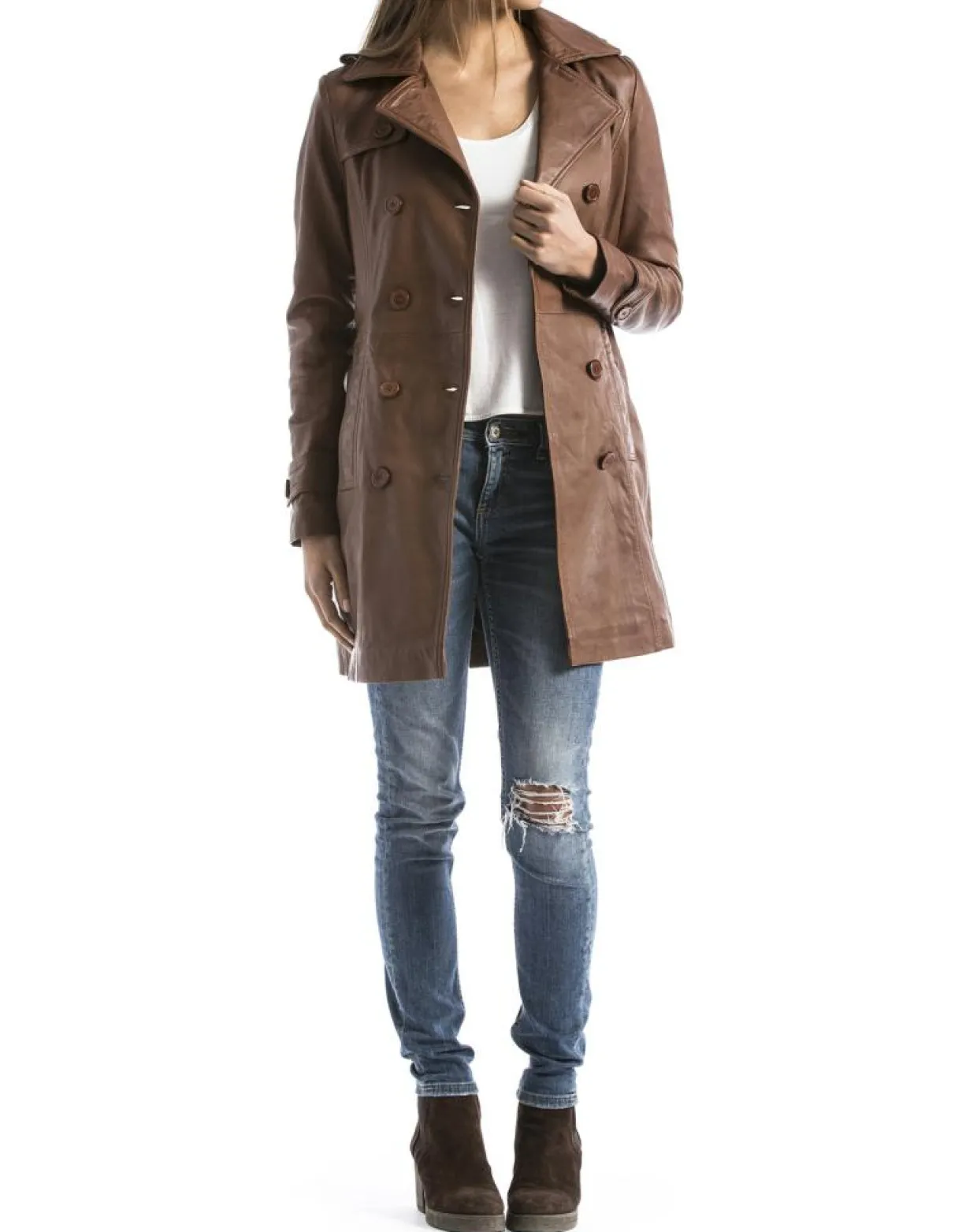 Veste en Cuir Oka cognac-Blue Wellford Outlet