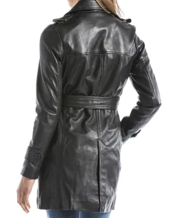 Veste en Cuir Oka noire-Blue Wellford New