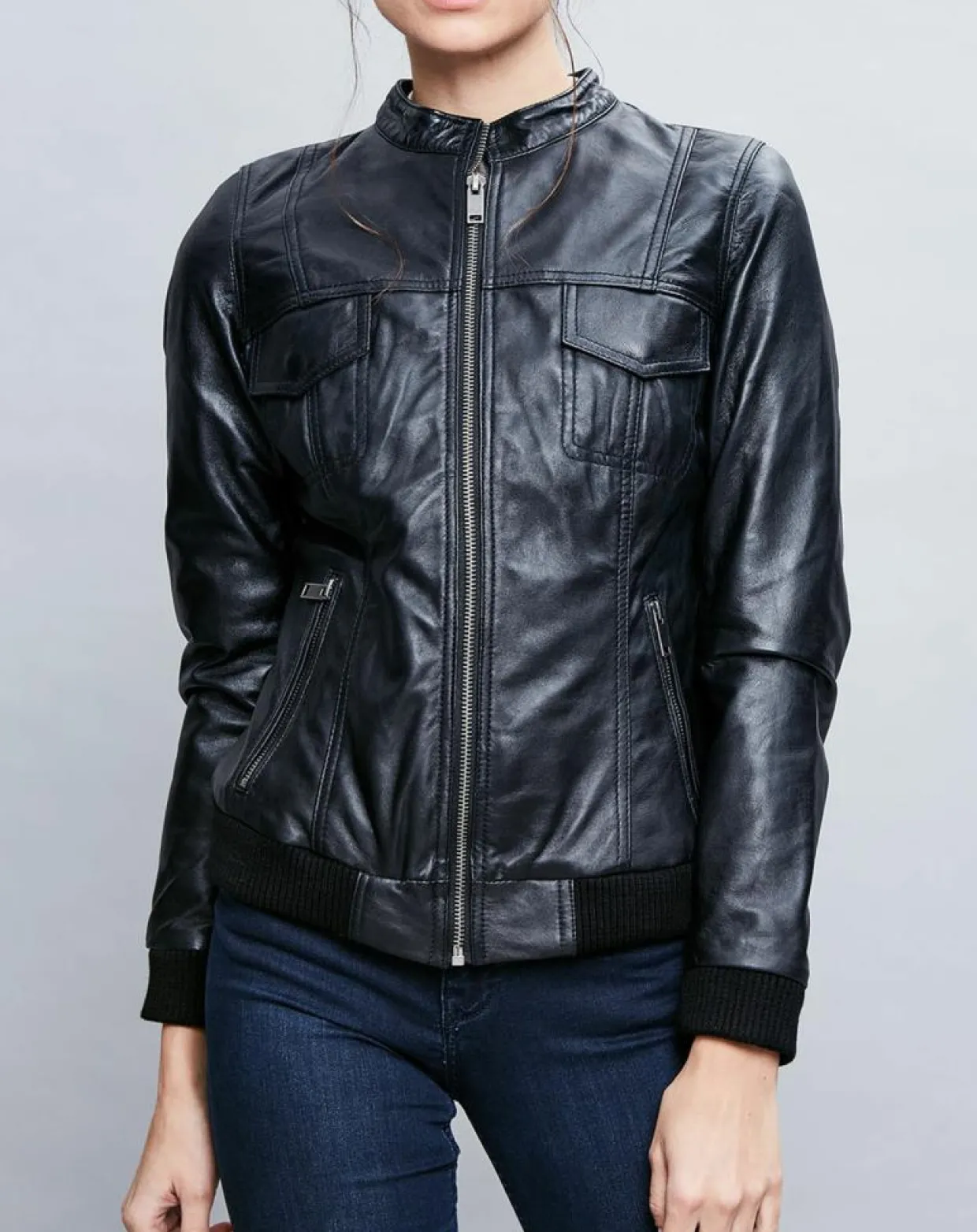 Homme Chyston Vestes, Blousons^Veste en Cuir Olive noire