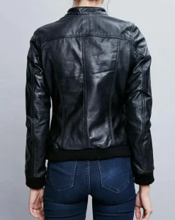 Homme Chyston Vestes, Blousons^Veste en Cuir Olive noire