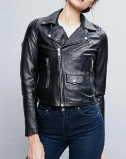 Femme Chyston Vestes, Blousons^Veste en Cuir Ornella noire