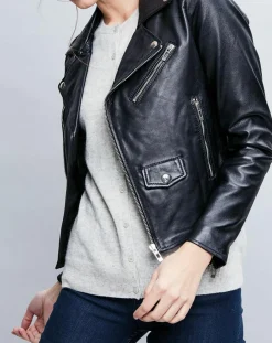 Femme Chyston Vestes, Blousons^Veste en Cuir Ornella noire