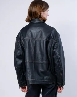 Femme Blue Wellford Vestes, Blousons^Veste en Cuir Oversize Aline noir ruboff