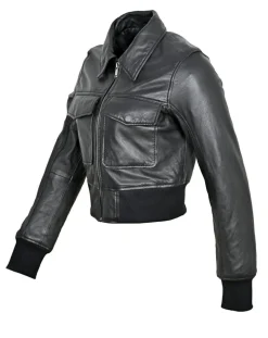 Femme Blue Wellford Vestes, Blousons^Veste en Cuir Oversize Inaya noire