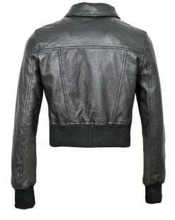 Femme Blue Wellford Vestes, Blousons^Veste en Cuir Oversize Inaya noire