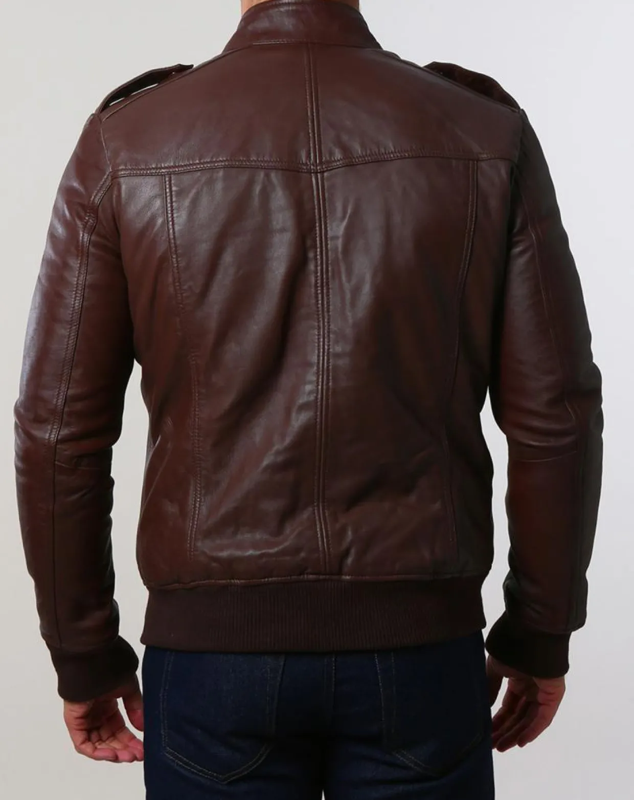Homme Chyston Vestes, Blousons^Veste en Cuir Pat marron