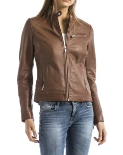 Veste en Cuir Pearl cognac-Blue Wellford Best