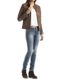 Veste en Cuir Pearl cognac-Blue Wellford Best