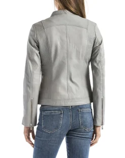 Veste en Cuir Pearl gris clair-Blue Wellford Sale