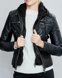 Femme Chyston Vestes, Blousons^Veste en Cuir Pensacola noire