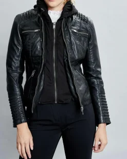 Femme Chyston Vestes, Blousons^Veste en Cuir Pensacola noire