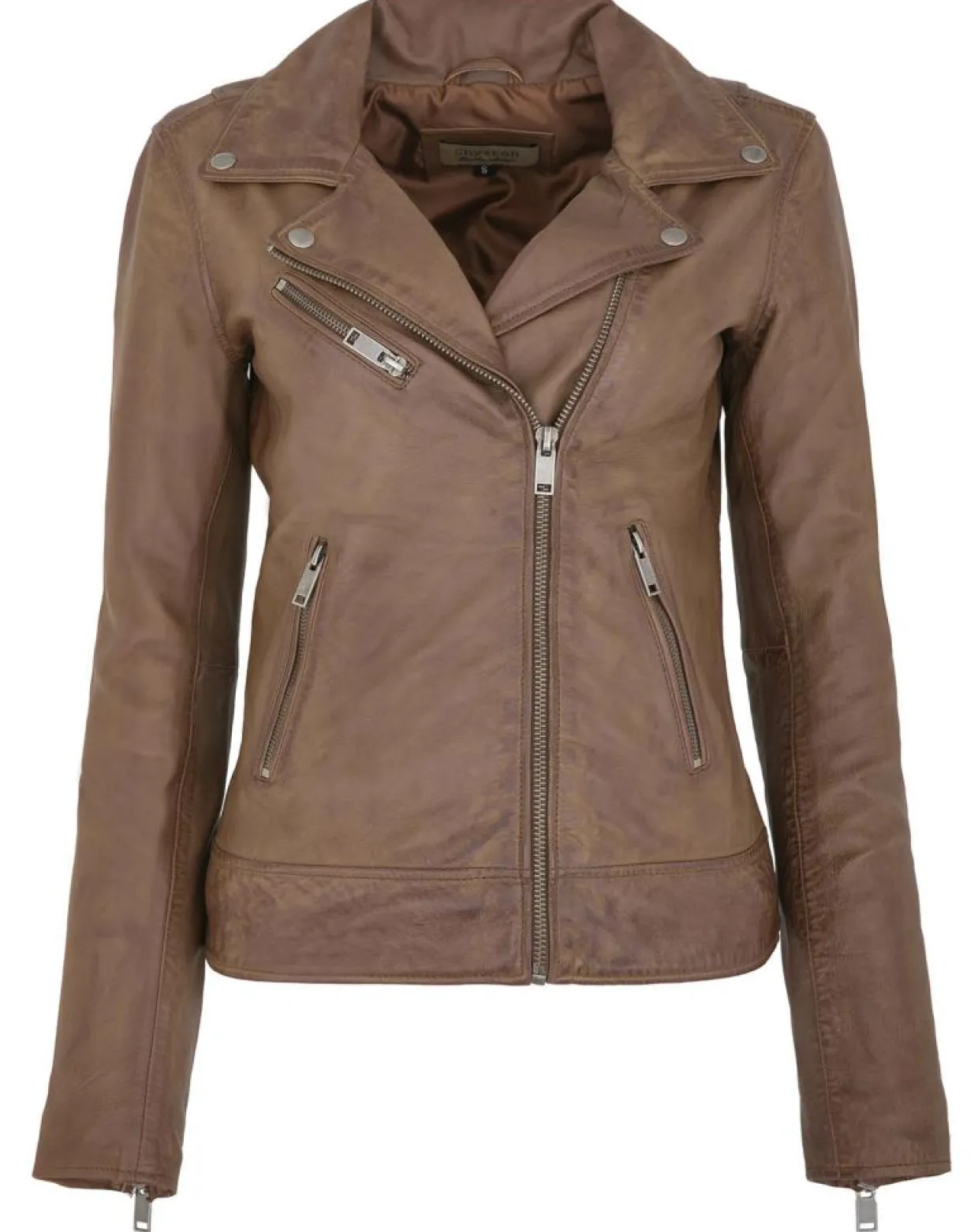 Veste en Cuir Polly vintage cognac-Chyston Discount