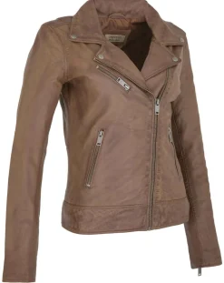 Veste en Cuir Polly vintage cognac-Chyston Discount