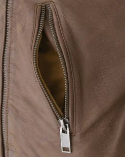 Veste en Cuir Polly vintage cognac-Chyston Discount