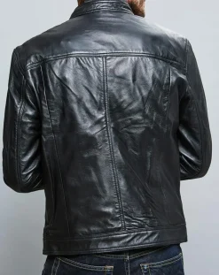 Veste en Cuir Raphael noire-Chyston Sale