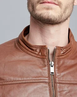Homme Chyston Vestes, Blousons^Veste en Cuir Raphaël cognac