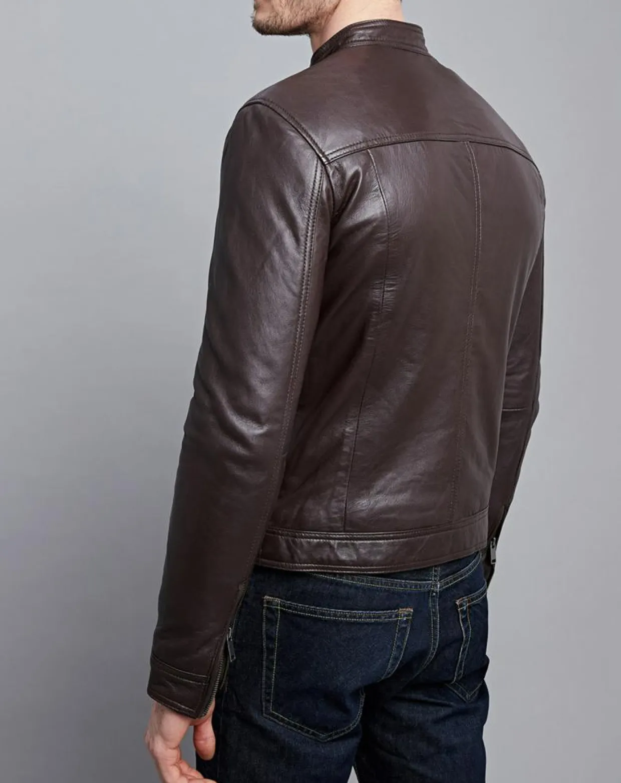 Homme Chyston Vestes, Blousons^Veste en Cuir Raphaël marron