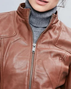 Femme Chyston Vestes, Blousons^Veste en Cuir Roxane cognac