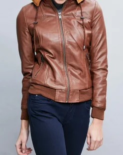 Femme Chyston Vestes, Blousons^Veste en Cuir Roxane cognac