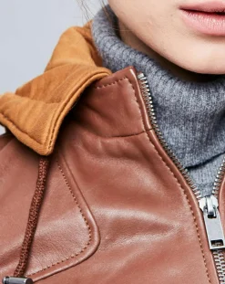 Femme Chyston Vestes, Blousons^Veste en Cuir Roxane cognac