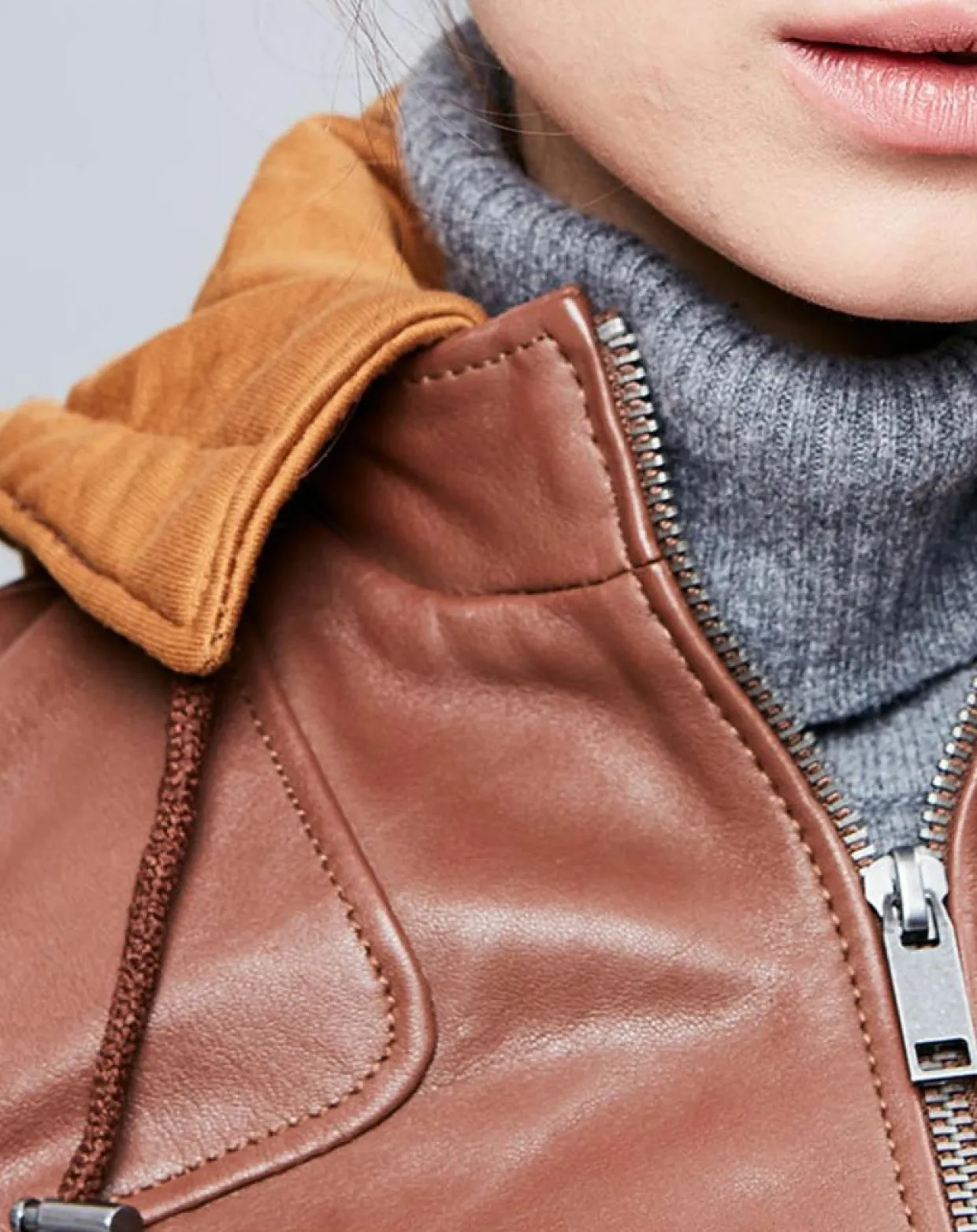 Femme Chyston Vestes, Blousons^Veste en Cuir Roxane cognac