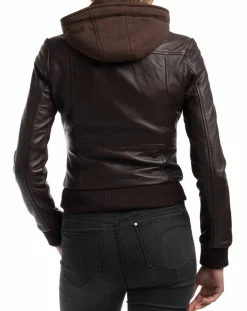 Veste en Cuir Roxane marron-Chyston