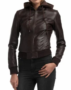 Veste en Cuir Roxane marron-Chyston