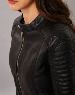 Femme Chyston Vestes, Blousons^Veste en Cuir Sakura noire