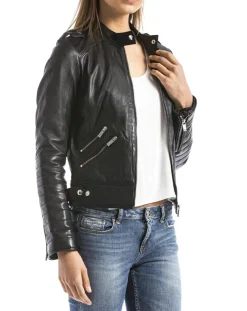 Veste en Cuir Sanaga noire-Blue Wellford Online