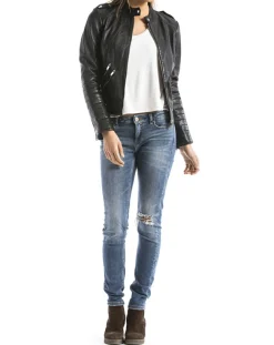 Veste en Cuir Sanaga noire-Blue Wellford Online