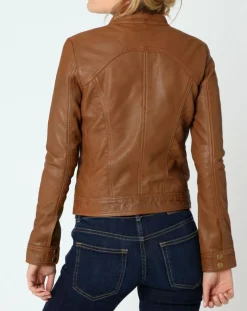 Femme Chyston Vestes, Blousons^Veste en Cuir Sarah cognac