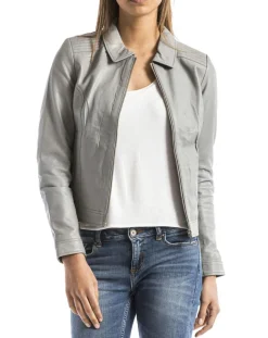 Femme Blue Wellford Vestes, Blousons^Veste en Cuir Savara gris clair