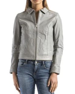 Femme Blue Wellford Vestes, Blousons^Veste en Cuir Savara gris clair