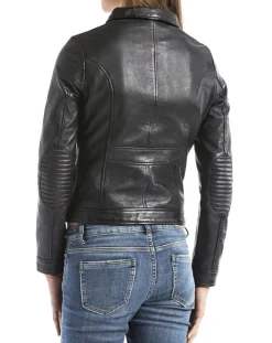 Femme Blue Wellford Vestes, Blousons^Veste en Cuir Savara noire