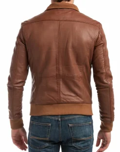 Homme Chyston Vestes, Blousons^Veste en Cuir Simon cognac