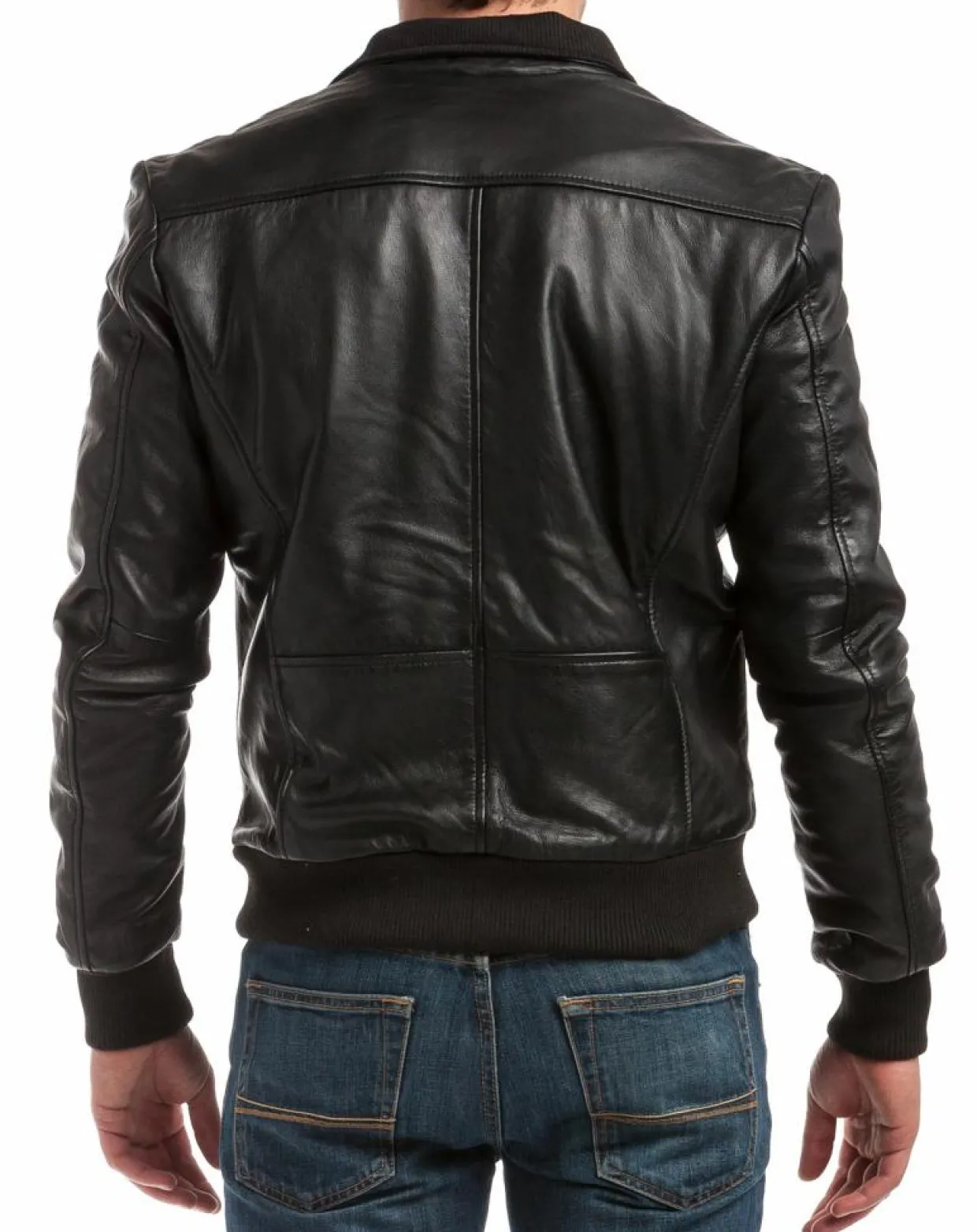 Veste en Cuir Simon noire-Chyston Sale