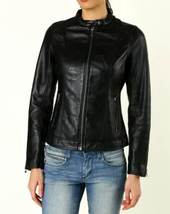 Veste en Cuir Talia noire-Chyston Clearance