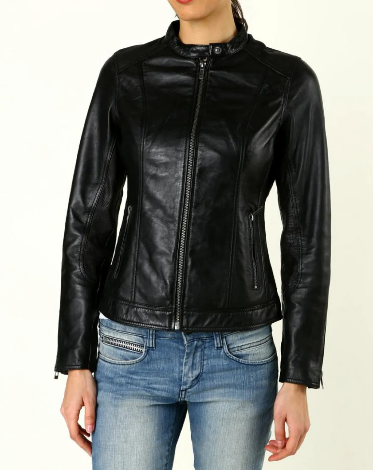 Veste en Cuir Talia noire-Chyston Clearance